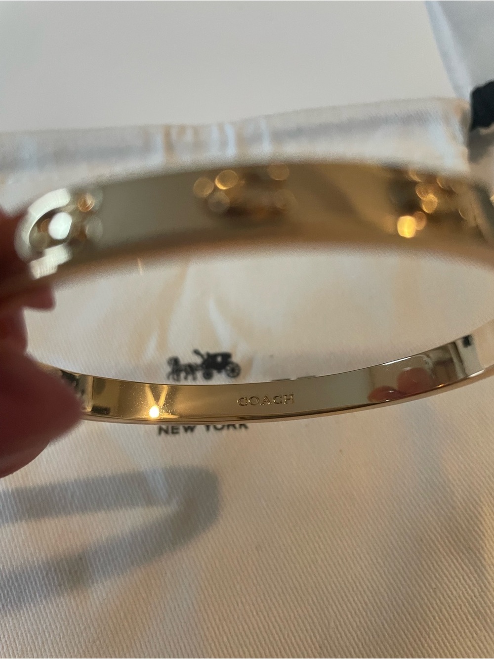Coach Gold-Tone Rivet Bangle Bracelet - Picture 2 of 4